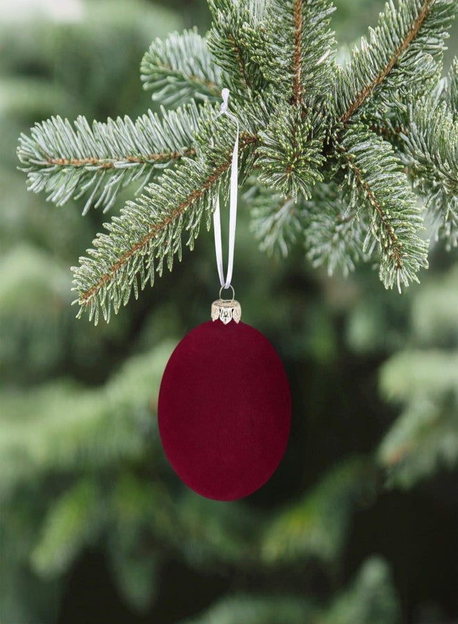 MALOKI Velvet Christmas Ornaments Balls 12Pcs 2.36 Inch Flocked Ornaments Christmas Tree Ball Shatterproof Decorative Plastic Balls Hanging Ornaments for Holiday Party Decor - Image 3